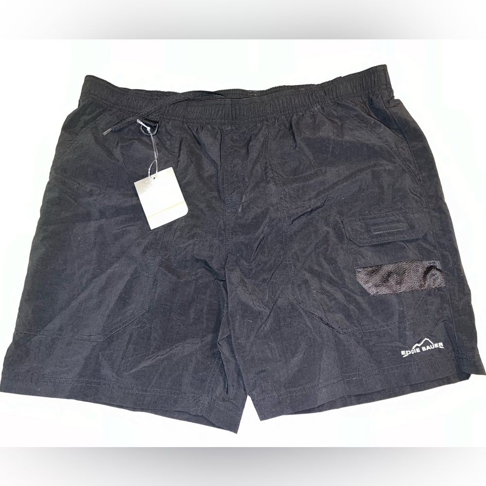 Eddie Bauer Amphib Swim Shorts Black Sz XL NWT